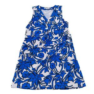 Aiyah Women's Floral Sleeveless Swing Dress Size Small Blue & White